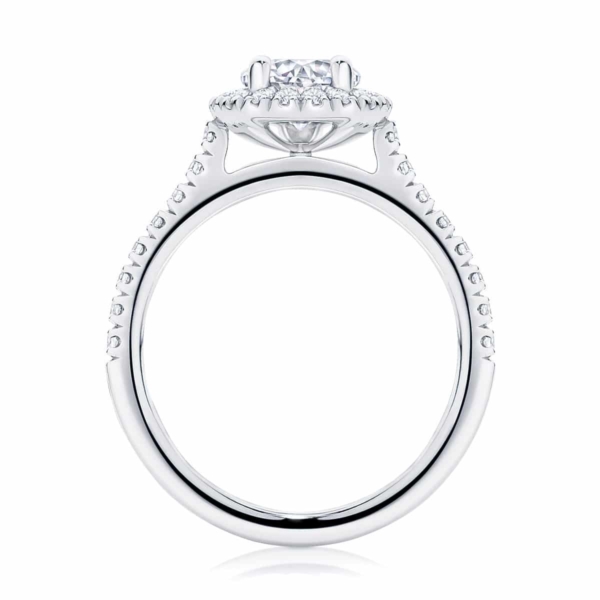 Pear Halo Engagement Ring White Gold | Rosetta (Pear)