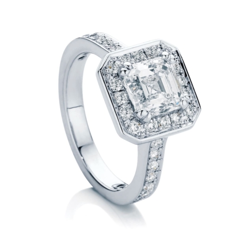 Asscher Halo Engagement Ring Platinum | Serenity (Asscher)