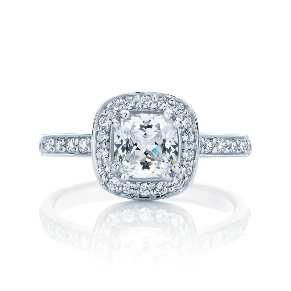 Cushion Halo Engagement Ring Platinum | Serenity (Cushion)