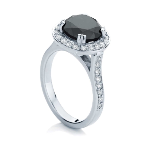 Round Halo Engagement Ring Platinum | Serenity Night