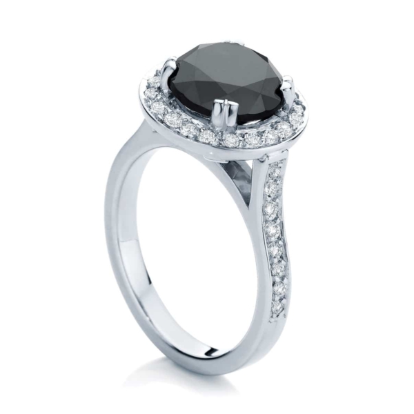 Round Halo Engagement Ring Platinum | Serenity Night