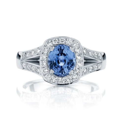 Oval Halo Engagement Ring Platinum | Sky (Oval)