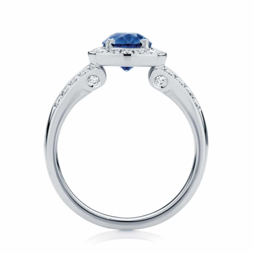 Oval Halo Engagement Ring Platinum | Sky (Oval)