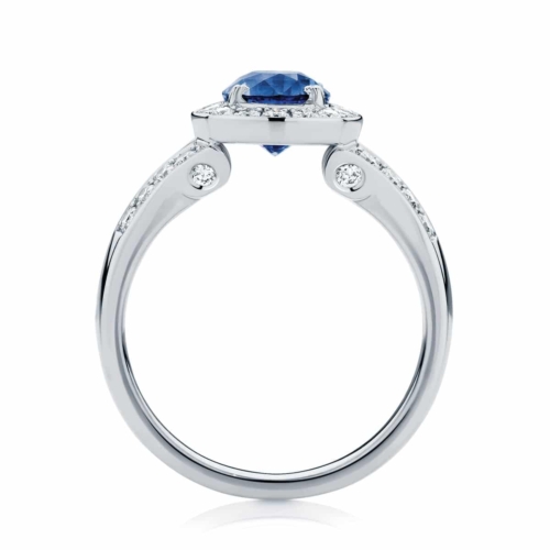 Oval Halo Engagement Ring White Gold | Sky (Oval)