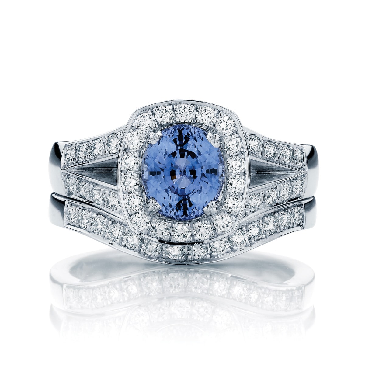 Unique Wedding Ring Set With Sapphire Engagement Ring | Jewelry by Johan -  Jewelry by Johan