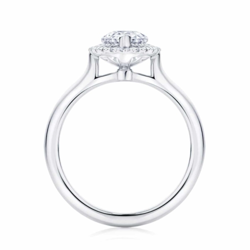 Pear Halo Engagement Ring Platinum | Snow Drop