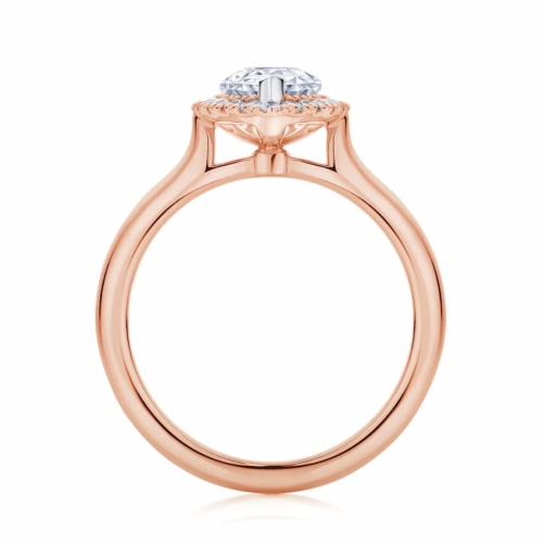 Pear Halo Engagement Ring Rose Gold | Snow Drop