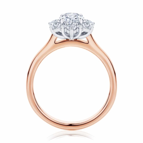 Round Halo Engagement Ring Rose Gold | Snowflake