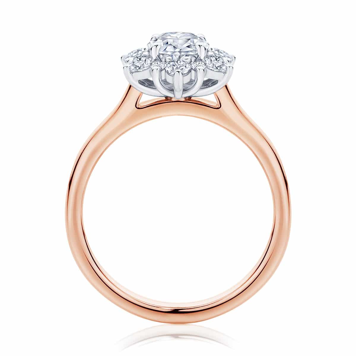 Round Halo Engagement Ring Rose Gold | Snowflake