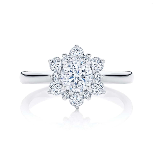 Round Other Engagement Ring White Gold | Snowflake