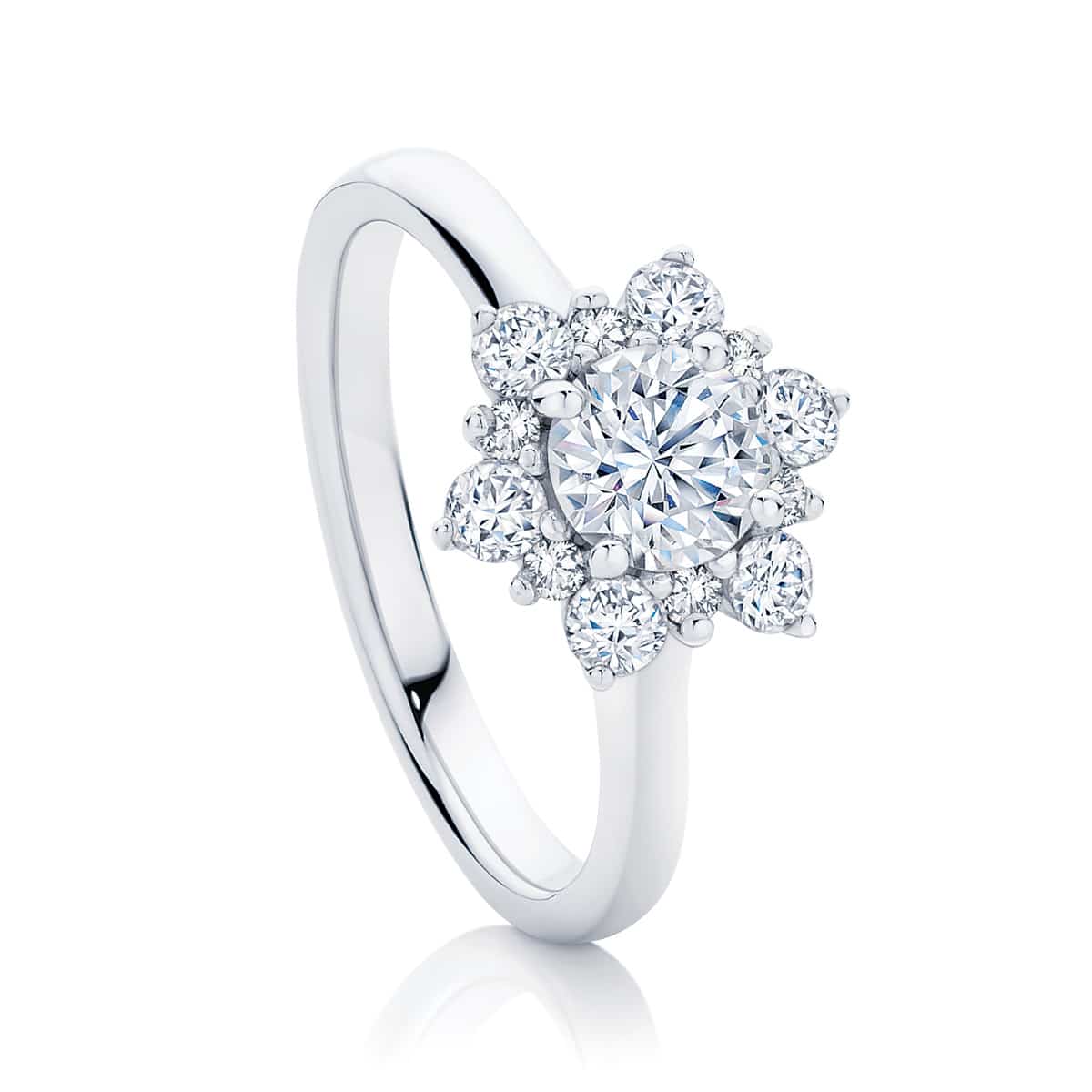 Round Other Engagement Ring White Gold | Snowflake