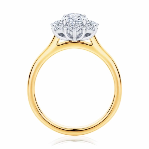 Round Halo Engagement Ring Yellow Gold | Snowflake
