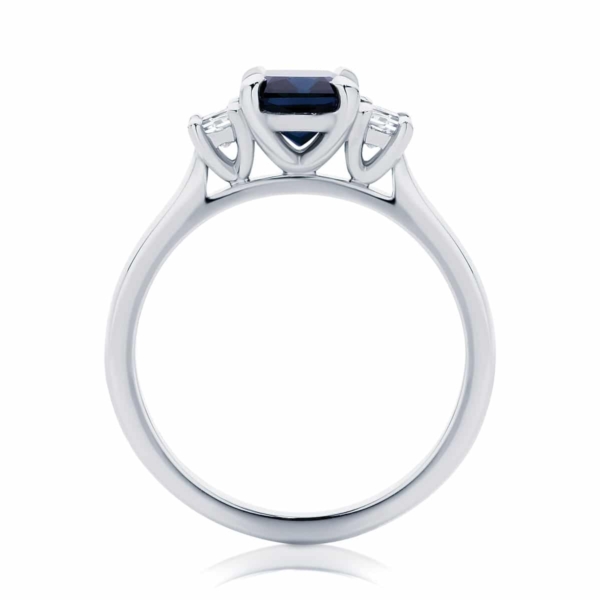 Emerald Three Stone Engagement Ring White Gold | Soiree