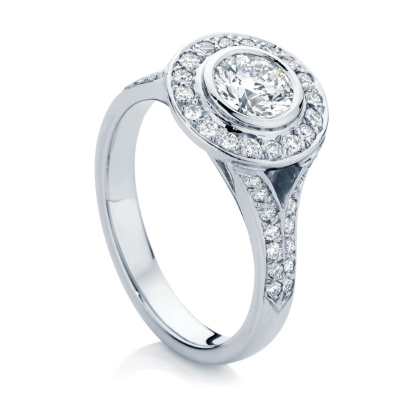 Round Halo Engagement Ring White Gold | Soleil