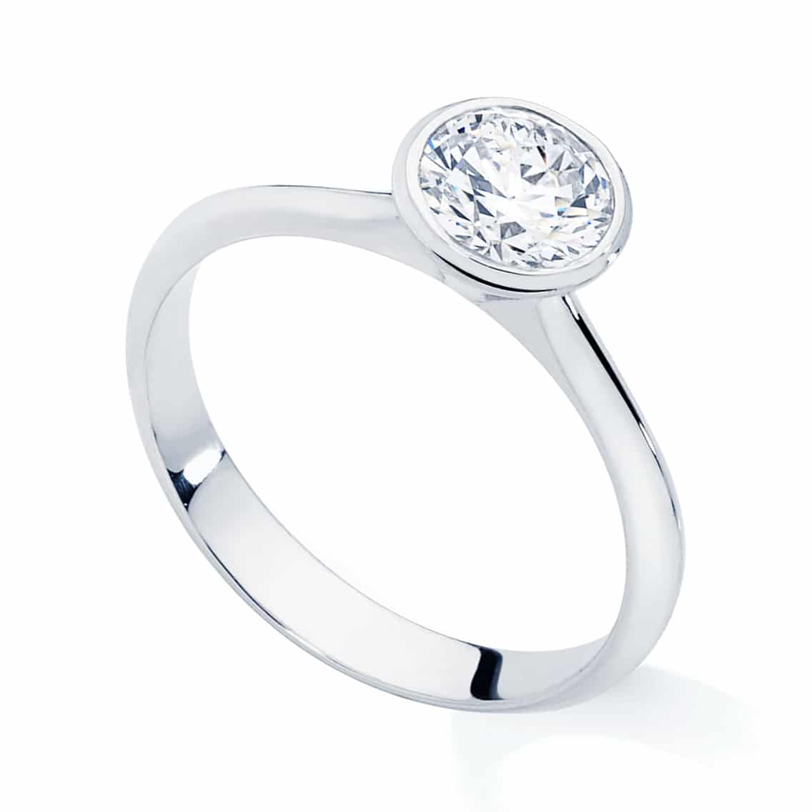 Round Solitaire Engagement Ring Platinum | Sunburst