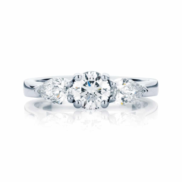 Pear Three Stone Engagement Ring White Gold | Swing Trio (Pears)
