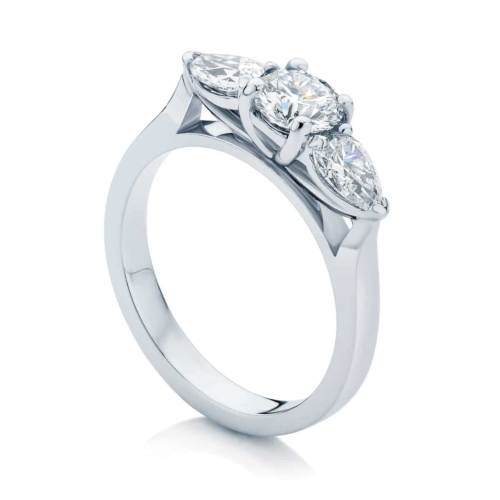 Pear Three Stone Engagement Ring White Gold | Swing Trio (Pears)