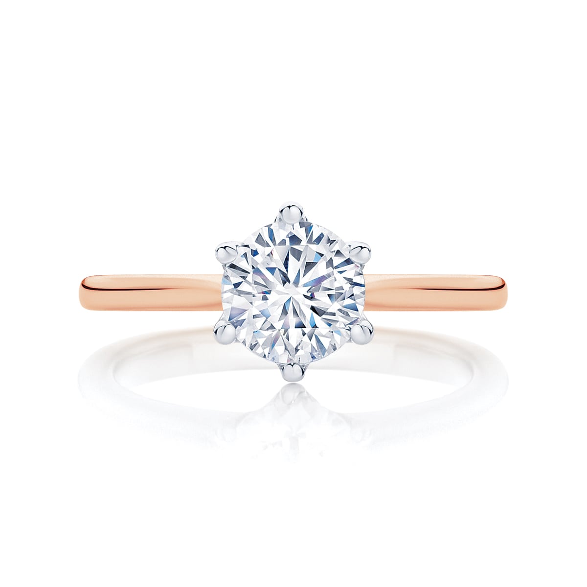 Round Solitaire Engagement Ring Rose Gold | Tulip