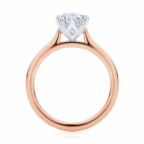 Round Solitaire Engagement Ring Rose Gold | Tulip