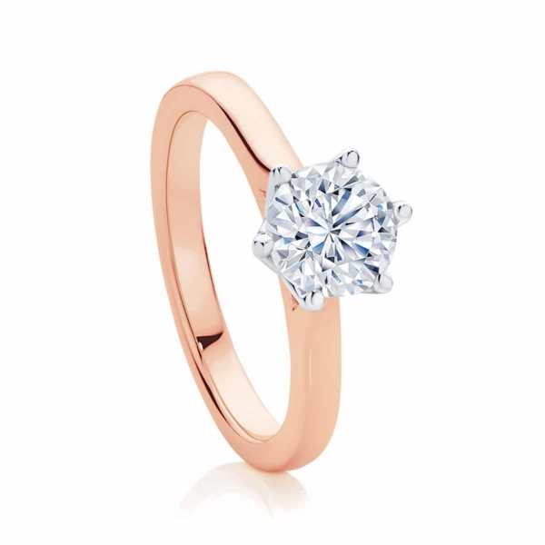 Round Solitaire Engagement Ring Rose Gold | Tulip