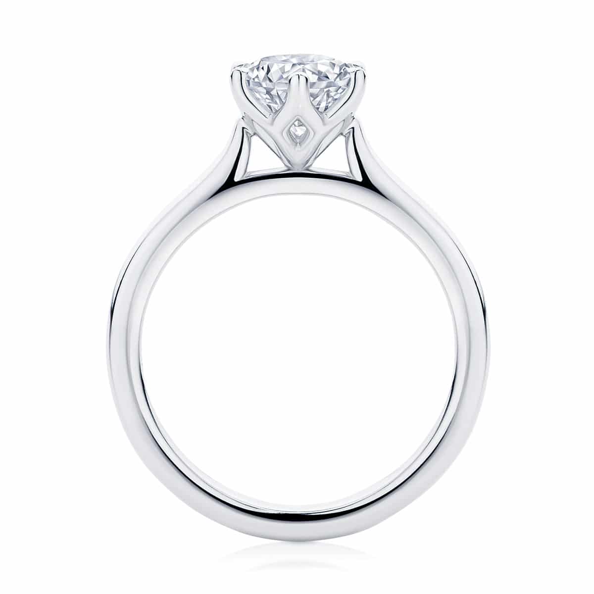 Round Solitaire Engagement Ring White Gold | Tulip