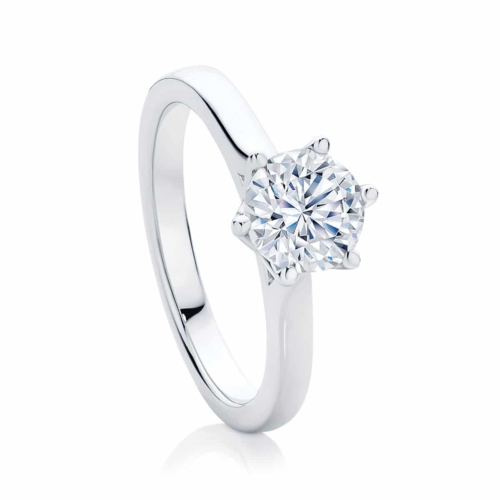 Round Solitaire Engagement Ring White Gold | Tulip