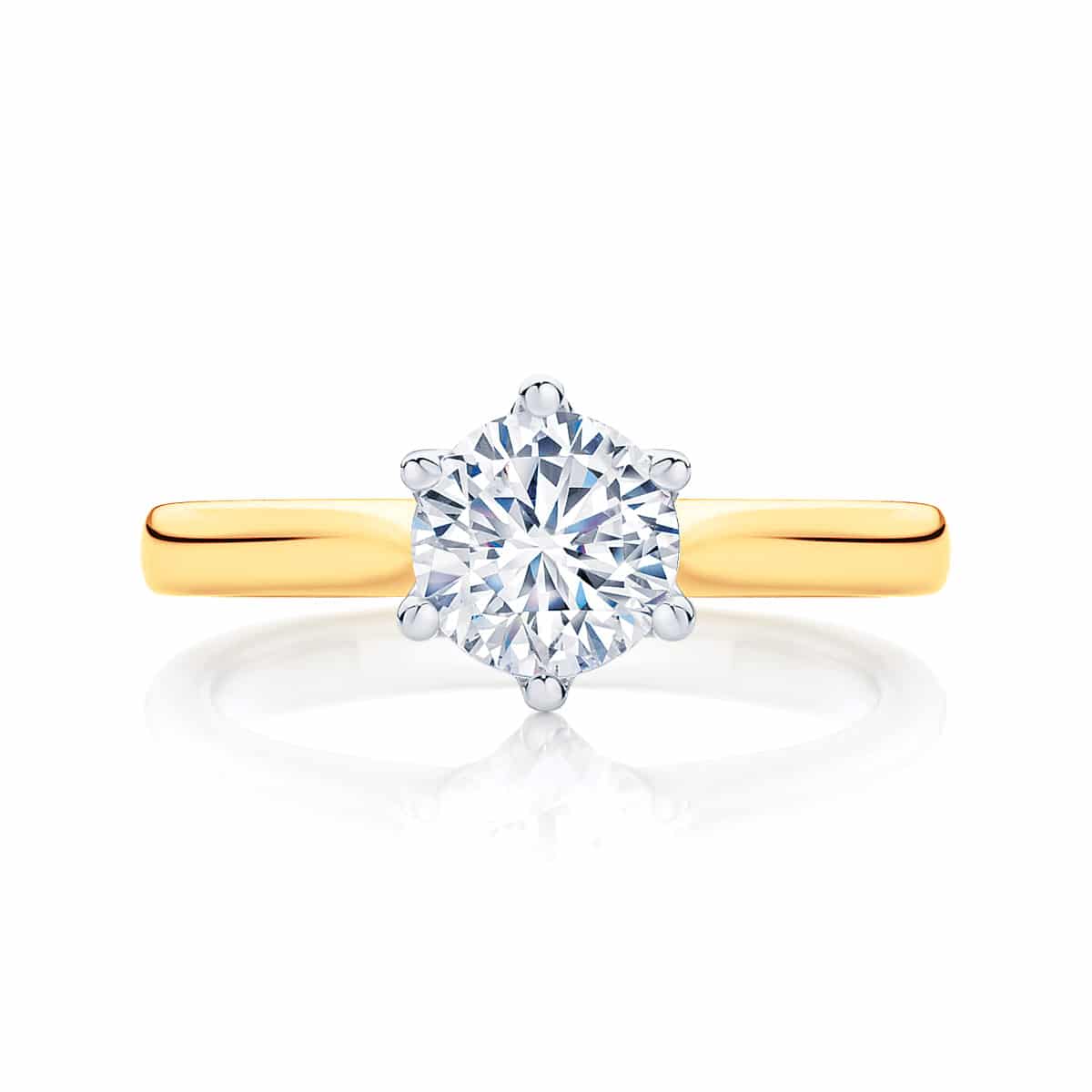 Round Solitaire Engagement Ring Yellow Gold | Tulip