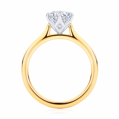 Round Solitaire Engagement Ring Yellow Gold | Tulip