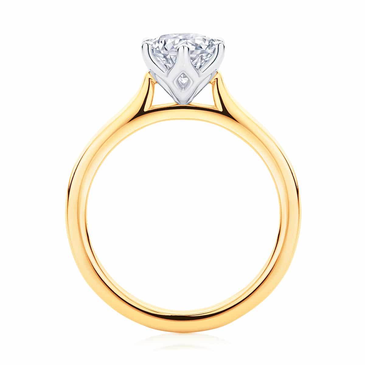 Round Solitaire Engagement Ring Yellow Gold | Tulip