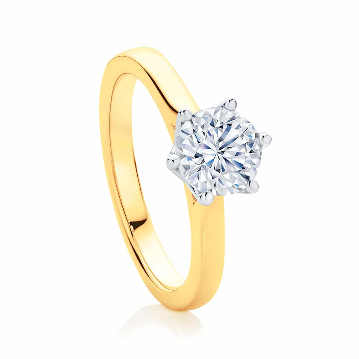 Round Solitaire Engagement Ring Yellow Gold | Tulip