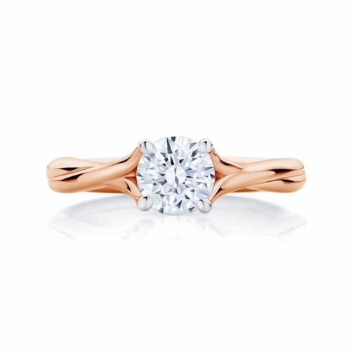 Round Solitaire Engagement Ring Rose Gold | Twist