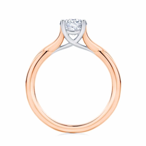 Round Solitaire Engagement Ring Rose Gold | Twist