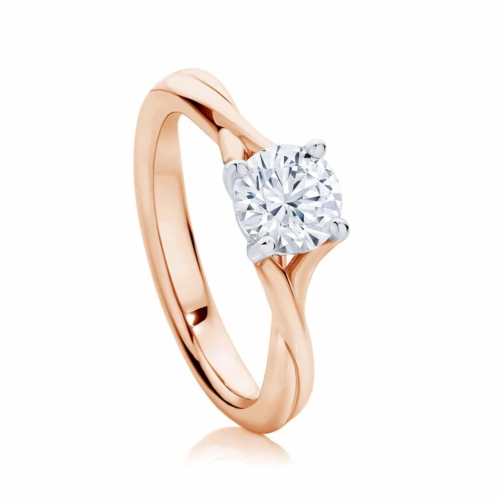 Round Solitaire Engagement Ring Rose Gold | Twist