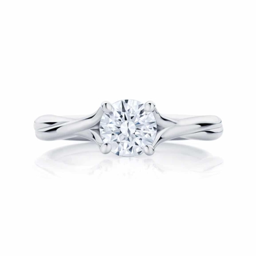 Round Solitaire Engagement Ring White Gold | Twist