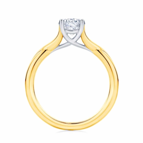 Round Solitaire Engagement Ring Yellow Gold | Twist