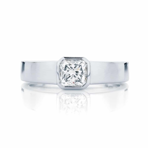 Radiant Solitaire Engagement Ring White Gold | Tzarina