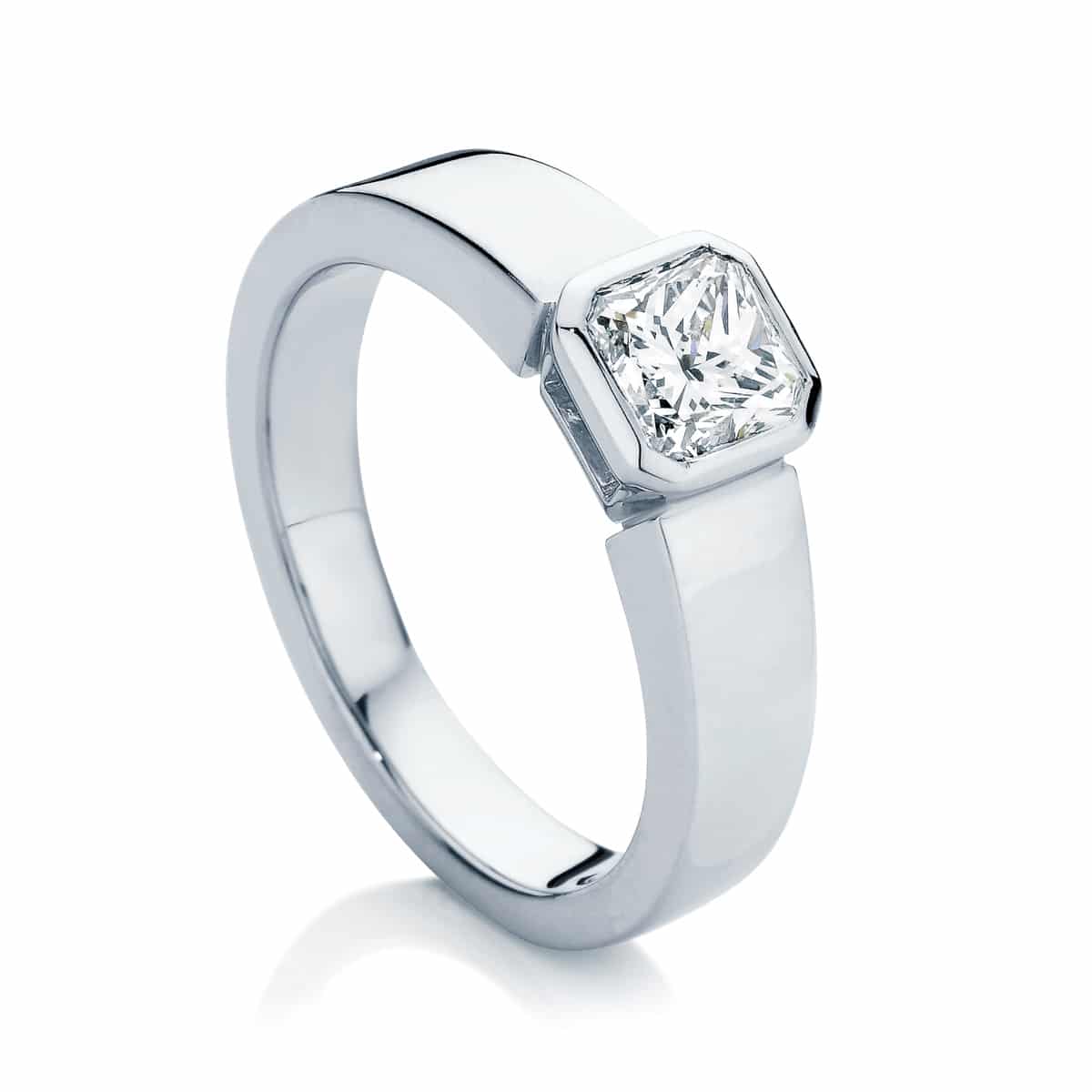 Radiant Solitaire Engagement Ring White Gold | Tzarina