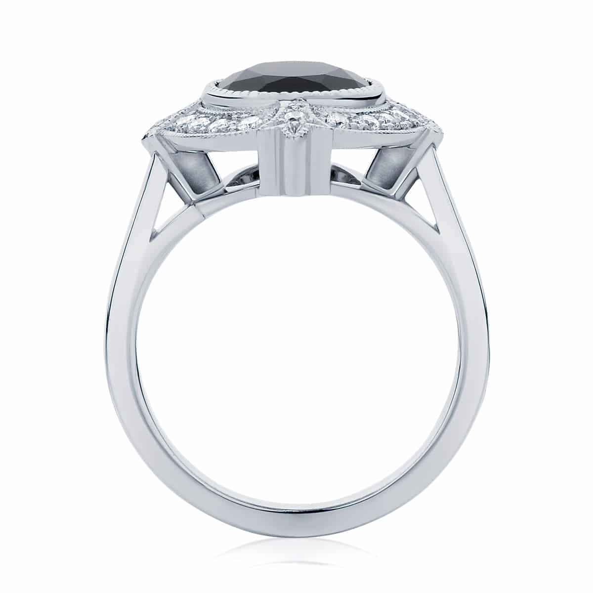 Oval Halo Engagement Ring White Gold | Venezia