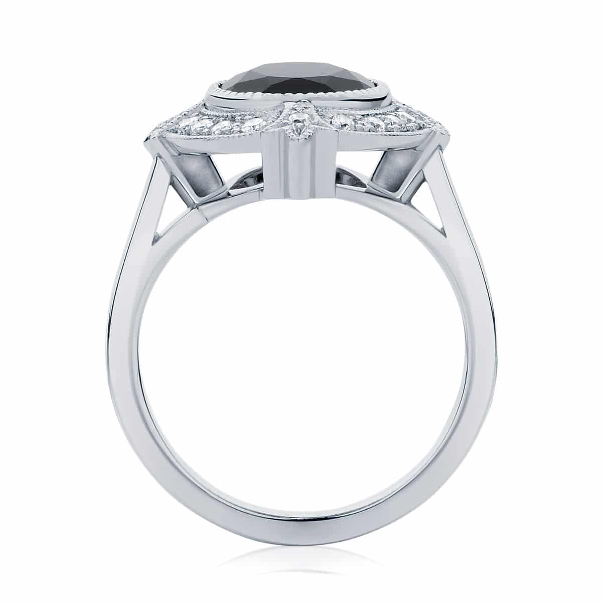 Oval Halo Engagement Ring White Gold | Venezia