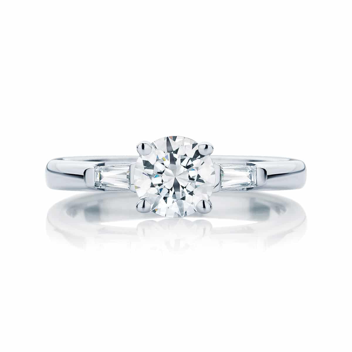 Round Three Stone Engagement Ring Platinum | Willow (Brilliant)