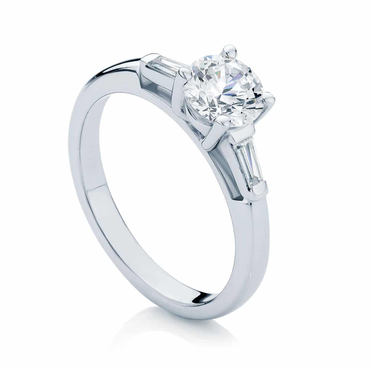 Round Three Stone Engagement Ring Platinum | Willow (Brilliant)