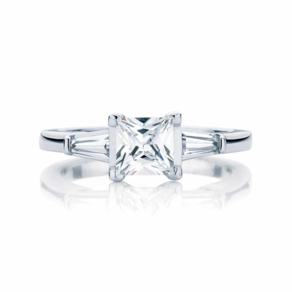 Princess Three Stone Engagement Ring Platinum | Willow (Princess)