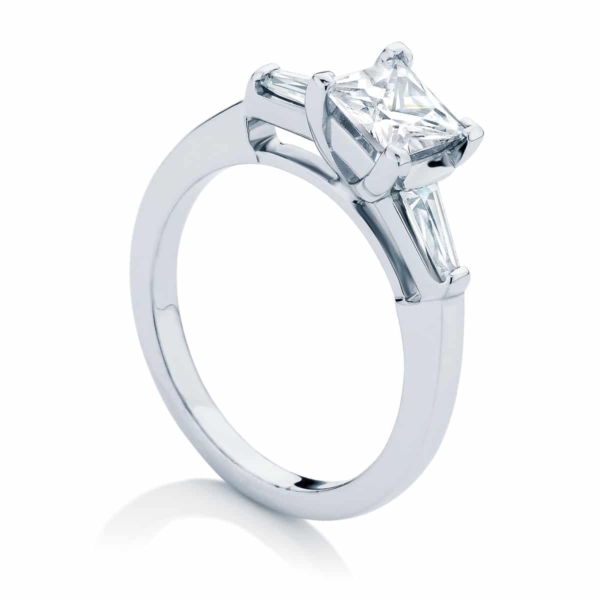 Princess Three Stone Engagement Ring Platinum | Willow (Princess)
