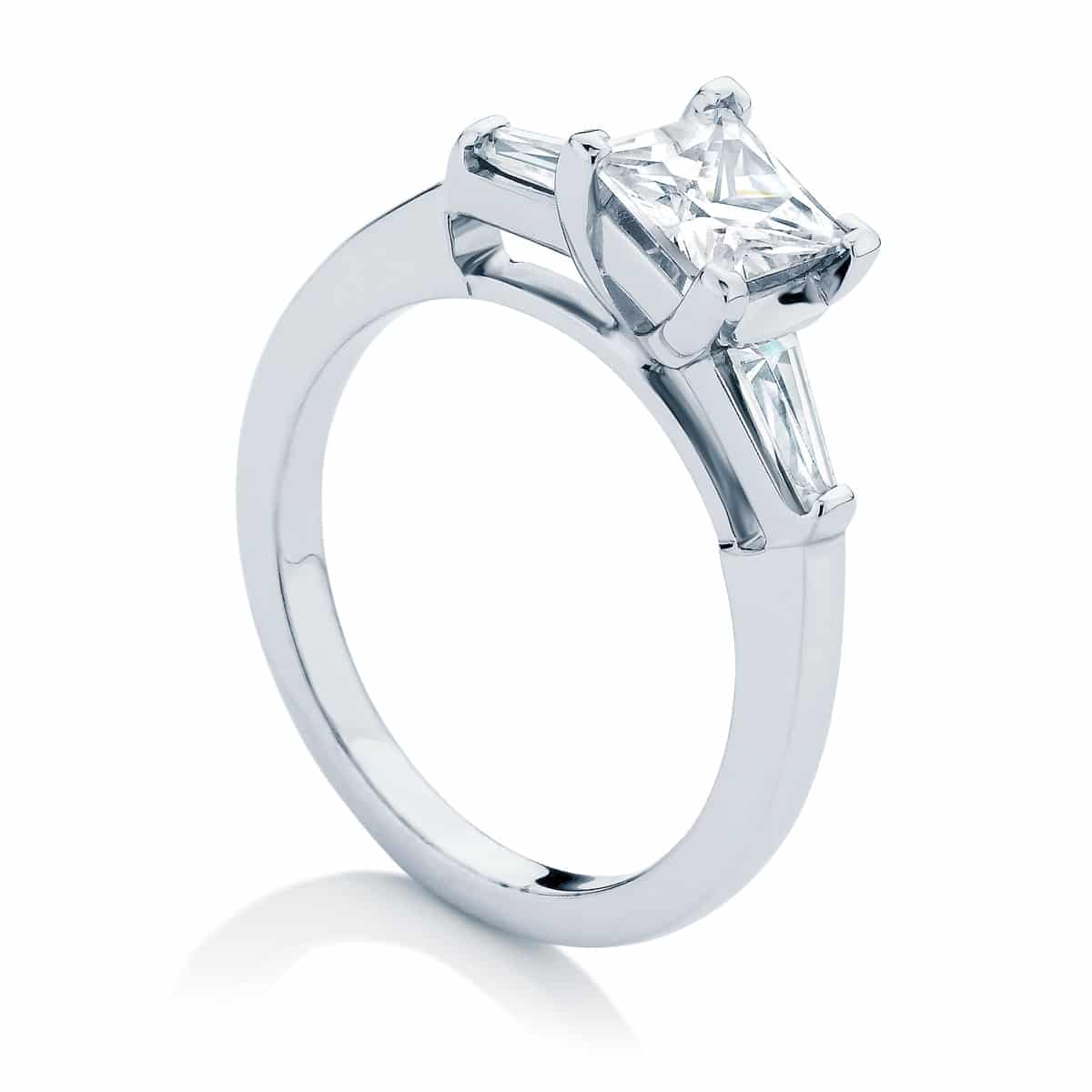Princess Three Stone Engagement Ring White Gold | Willow (Princess)