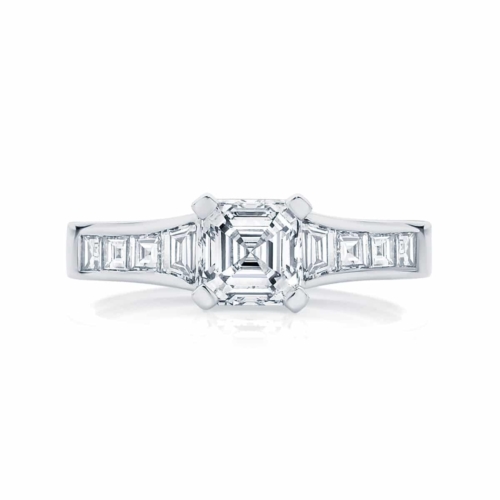 Asscher cut clearance diamond engagement ring