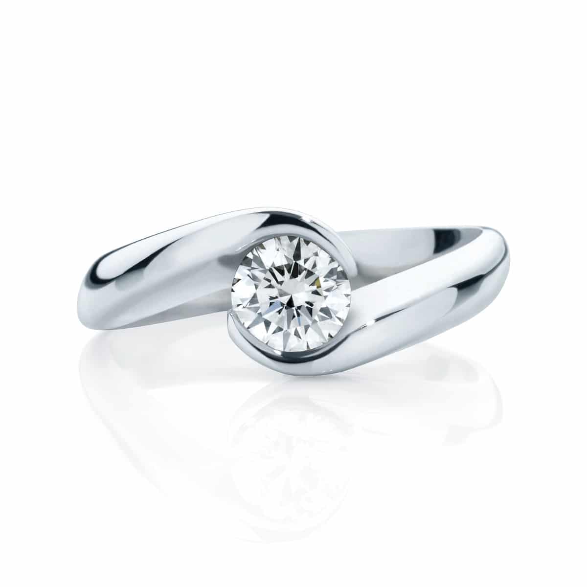 Round Solitaire Engagement Ring Platinum | Zephyr (Brilliant)