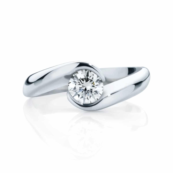 Round Solitaire Engagement Ring White Gold | Zephyr (Brilliant)