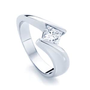 Princess Solitaire Engagement Ring White Gold | Zephyr