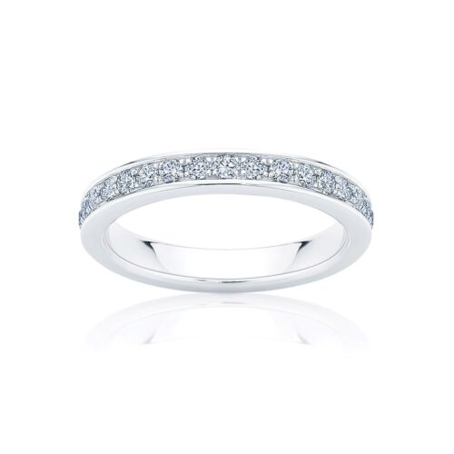 Womens Vintage Platinum Wedding Ring | Infinity Bead Set