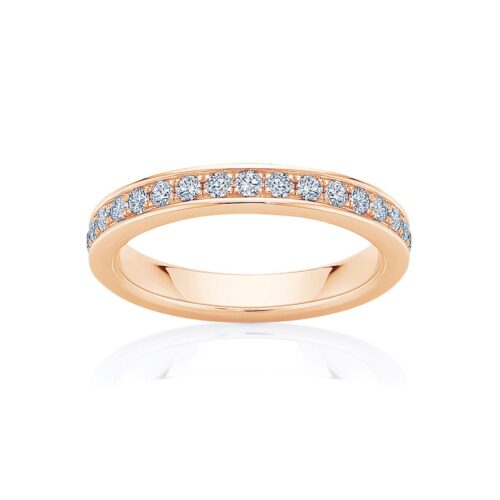 Womens Vintage Rose Gold Wedding Ring | Infinity Bead Set